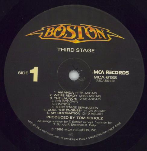 Boston Third Stage vinyl LP album (LP record) US BOSLPTH326113