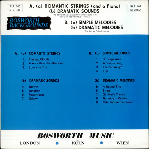 Bosworth Music Romantic Strings, Dramatic Sounds... vinyl LP album (LP record) UK B4SLPRO508305
