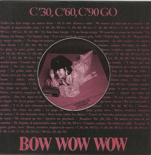 Bow Wow Wow C'30, C'60, C'90 Go 7" vinyl single (7 inch record / 45) Spanish BWW07CC770452