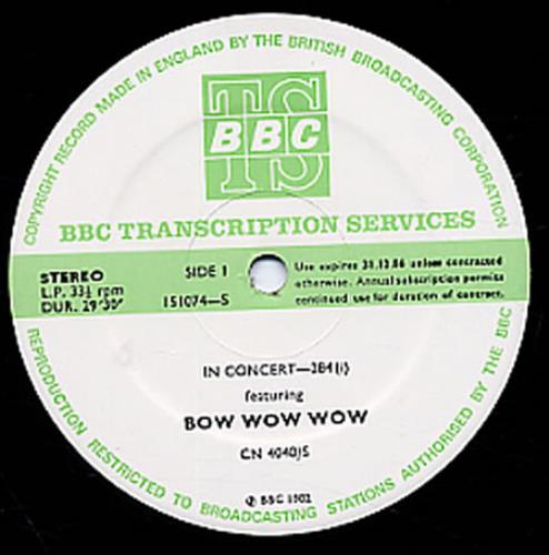 Bow Wow Wow In Concert vinyl LP album (LP record) UK BWWLPIN230569