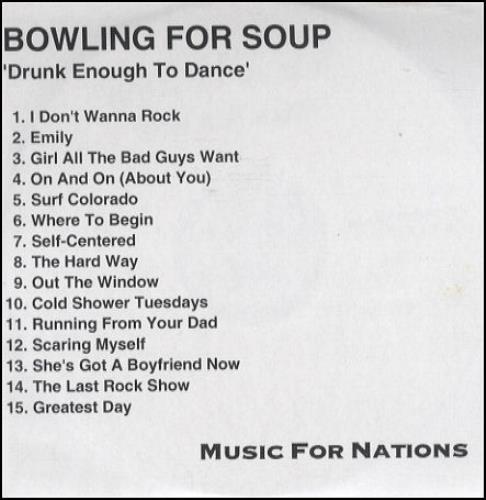 Bowling For Soup Drunk Enough To Dance CD-R acetate UK BWFCRDR231758