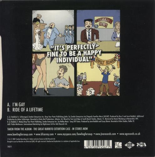 Bowling For Soup I'm Gay - Red Vinyl 7" vinyl single (7 inch record / 45) UK BWF07IM675156