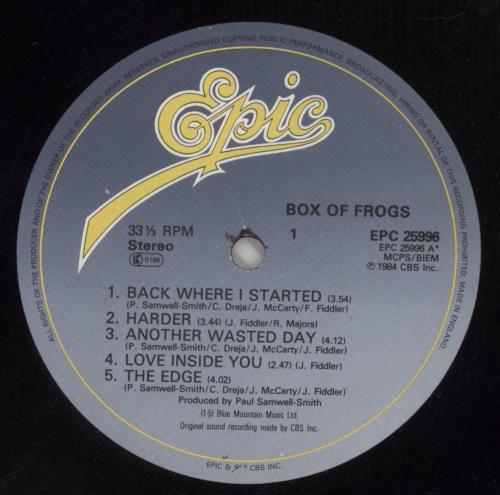 Box Of Frogs Box Of Frogs vinyl LP album (LP record) UK BXFLPBO216981