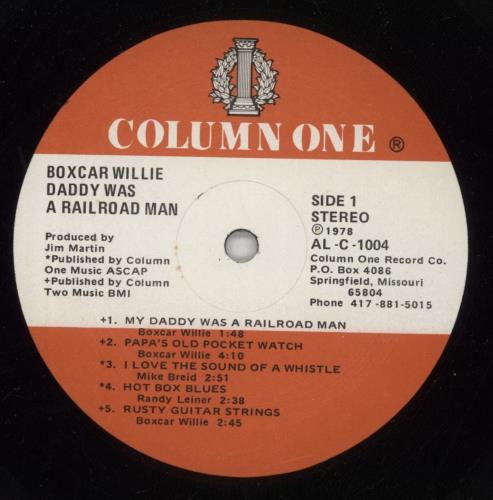Boxcar Willie Daddy Was A Railroad Man vinyl LP album (LP record) US BXCLPDA869701