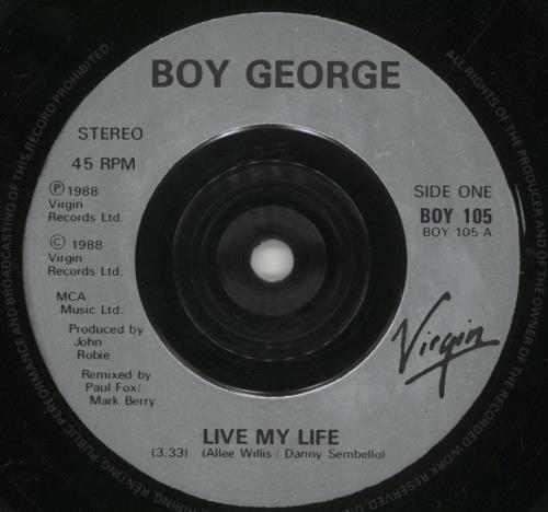 Boy George Live My Life 7" vinyl single (7 inch record / 45) UK BOY07LI34264