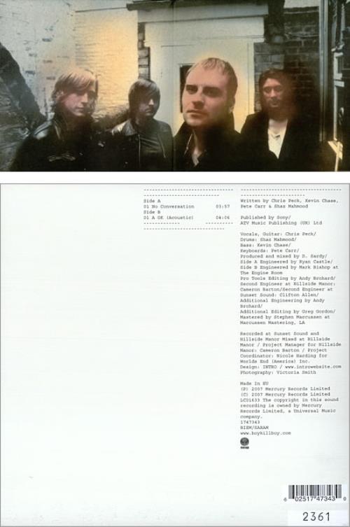 Boy Kill Boy No Conversation 7" vinyl single (7 inch record / 45) UK BYY07NO417511