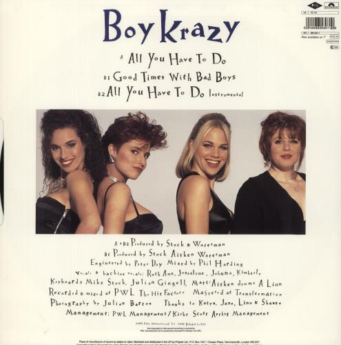 Boy Krazy All You Have To Do 12" vinyl single (12 inch record / Maxi-single) UK BKR12AL72034