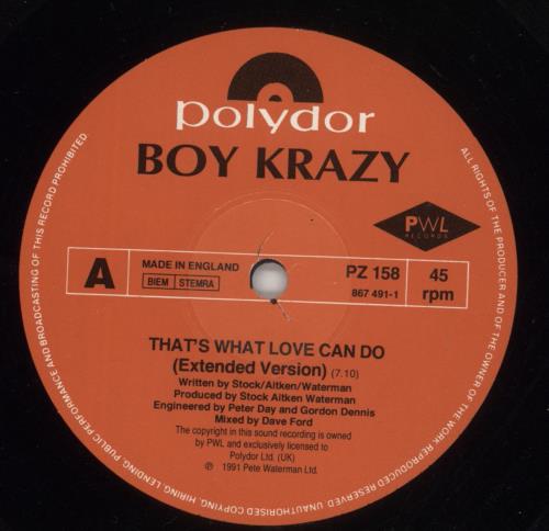 Boy Krazy That's What Love Can Do 12" vinyl single (12 inch record / Maxi-single) UK BKR12TH34331