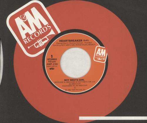 Boy Meets Girl Heartbreaker + Insert 7" vinyl single (7 inch record / 45) Japanese BYM07HE741829