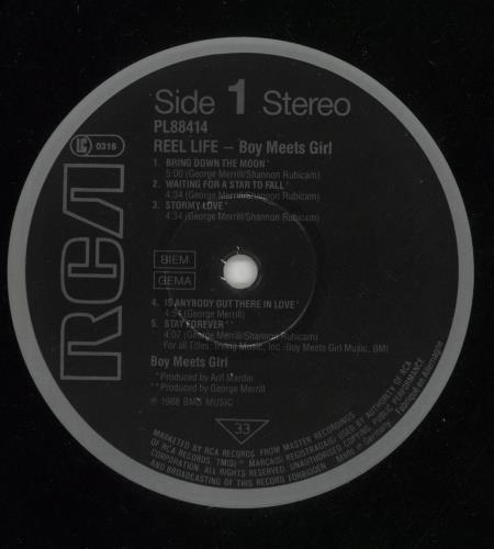 Boy Meets Girl Reel Life vinyl LP album (LP record) German BYMLPRE869261