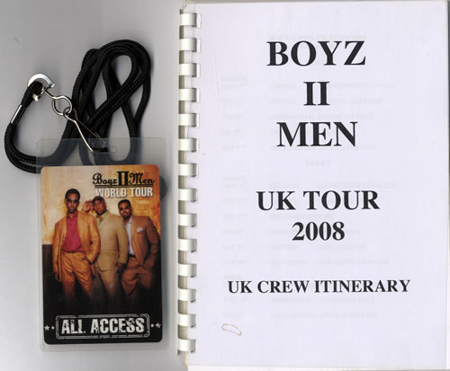 Boyz II Men 2008 Tour Itinerary and AAA Pass Itinerary UK BTMITTO558126