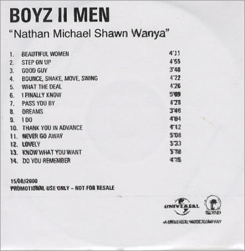 Boyz II Men Nathan Michael Shawn Wanya CD-R acetate UK BTMCRNA165458