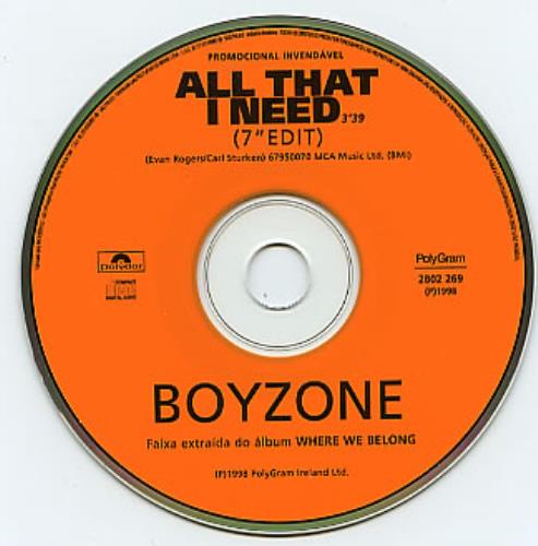 Boyzone All That I Need CD single (CD5 / 5") Brazilian BYZC5AL285945