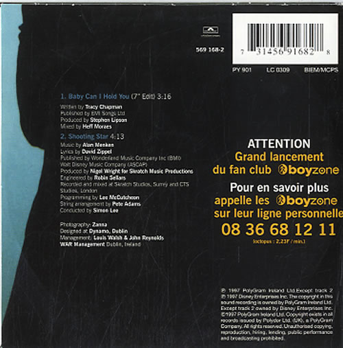 Boyzone Baby Can I Hold You CD single (CD5 / 5") French BYZC5BA114408