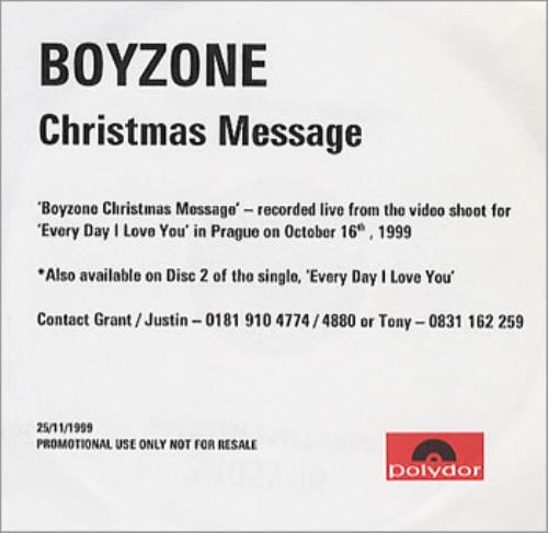 Boyzone Christmas Message CD-R acetate UK BYZCRCH153660