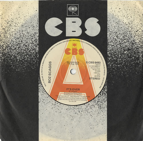 Boz Scaggs It's Over 7" vinyl single (7 inch record / 45) UK BOZ07IT445180