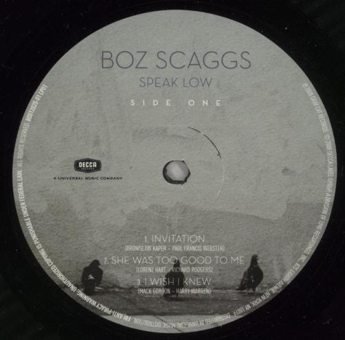 Boz Scaggs Speak Low 2-LP vinyl record set (Double LP Album) US BOZ2LSP463763