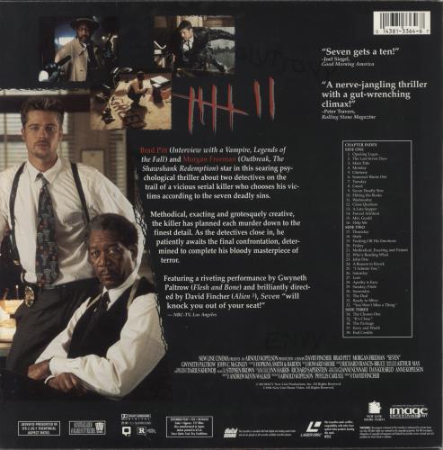 Brad Pitt Seven laserdisc / lazerdisc Japanese BDPLZSE857310