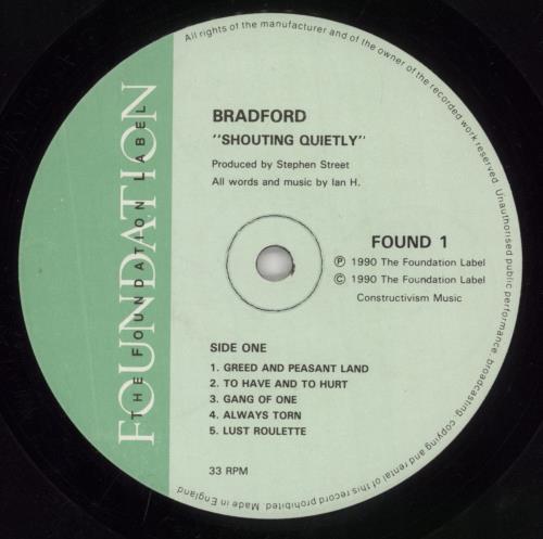 Bradford Shouting Quietly vinyl LP album (LP record) UK BFDLPSH316616