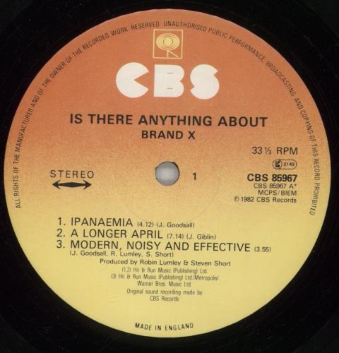 Brand X Is There Anything About? - Promo Stamped vinyl LP album (LP record) UK BDXLPIS870659