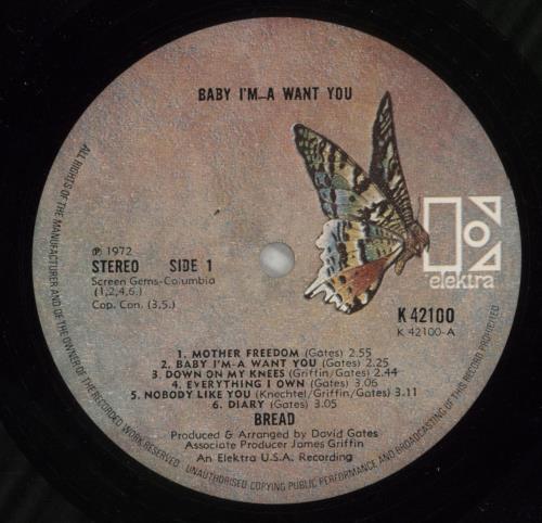 Bread Baby I'm-A Want You + lyric insert vinyl LP album (LP record) UK RDBLPBA771666