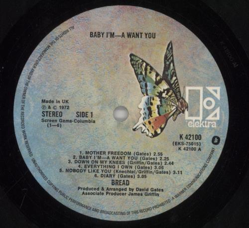 Bread Baby I'm-A Want You vinyl LP album (LP record) UK RDBLPBA569161