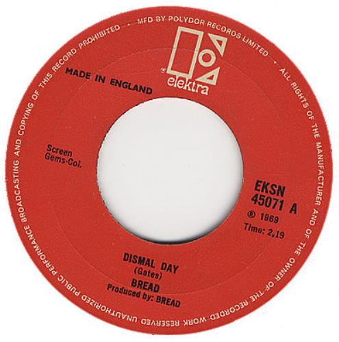 Bread Dismal Day 7" vinyl single (7 inch record / 45) UK RDB07DI385684