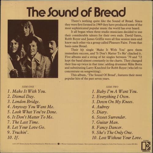 Bread The Sound Of Bread - 2nd vinyl LP album (LP record) UK RDBLPTH685754