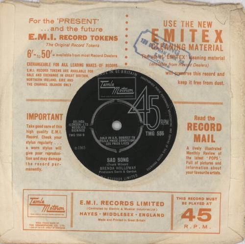 Brenda Holloway Together 'Til The End Of Time 7" vinyl single (7 inch record / 45) UK HLY07TO844480