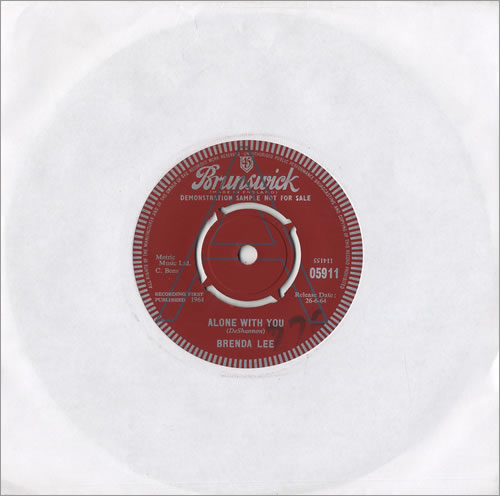 Brenda Lee Alone With You 7" vinyl single (7 inch record / 45) UK B-L07AL468424