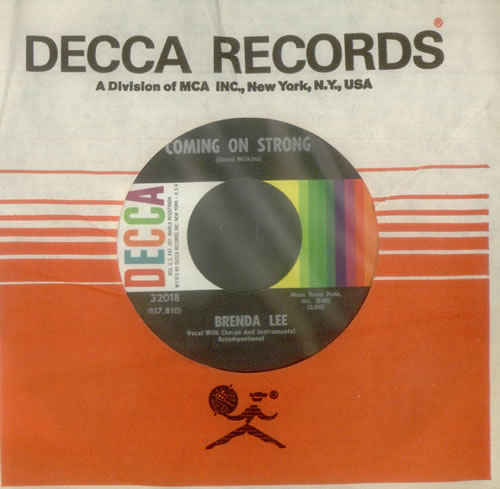 Brenda Lee Coming On Strong 7" vinyl single (7 inch record / 45) US B-L07CO546125