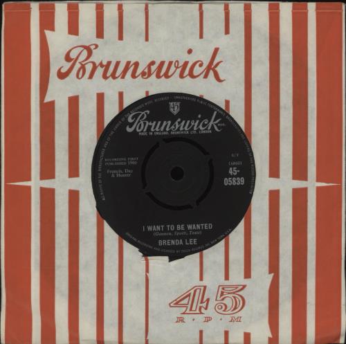 Brenda Lee I Want To Be Wanted 7" vinyl single (7 inch record / 45) UK B-L07IW570362