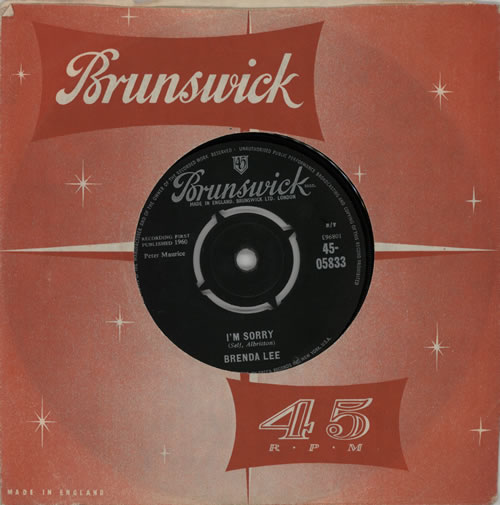 Brenda Lee I'm Sorry 7" vinyl single (7 inch record / 45) UK B-L07IM570368