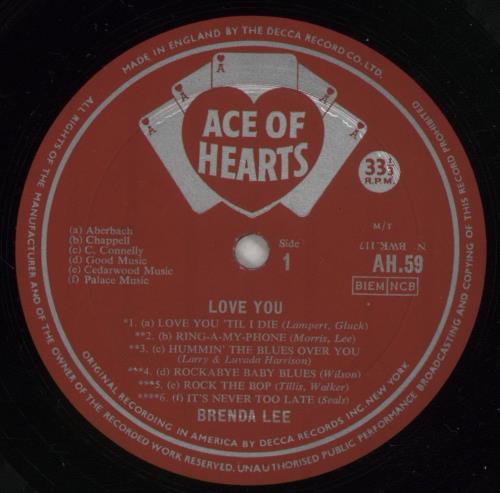 Brenda Lee Love You! vinyl LP album (LP record) UK B-LLPLO580118