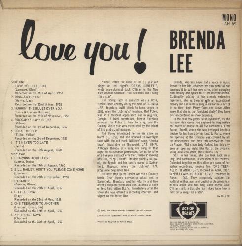 Brenda Lee Love You! vinyl LP album (LP record) UK B-LLPLO580118