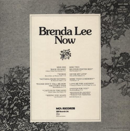 Brenda Lee Now vinyl LP album (LP record) UK B-LLPNO750091