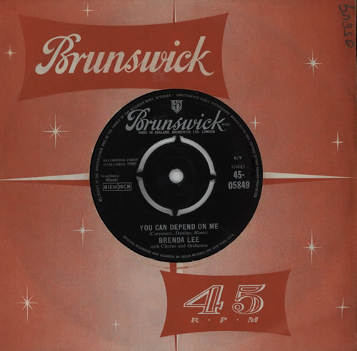 Brenda Lee You Can Depend On Me 7" vinyl single (7 inch record / 45) UK B-L07YO570364