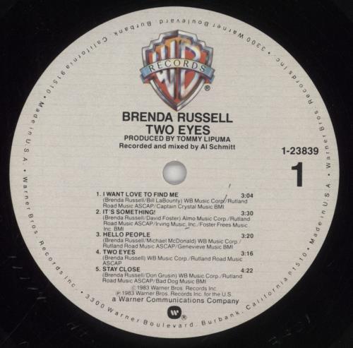 Brenda Russell Two Eyes vinyl LP album (LP record) US BRELPTW860718