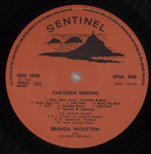 Brenda Wootton & Richard Gendall Children Singing vinyl LP album (LP record) UK E5ILPCH880651