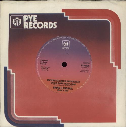 Brian And Michael Matchstalk Men & Matchstalk Cats & Dogs - Solid 7" vinyl single (7 inch record / 45) UK B=M07MA882177