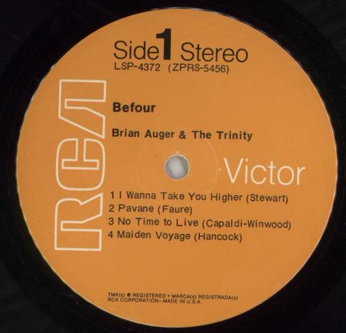 Brian Auger Befour - EX vinyl LP album (LP record) US AUGLPBE871069