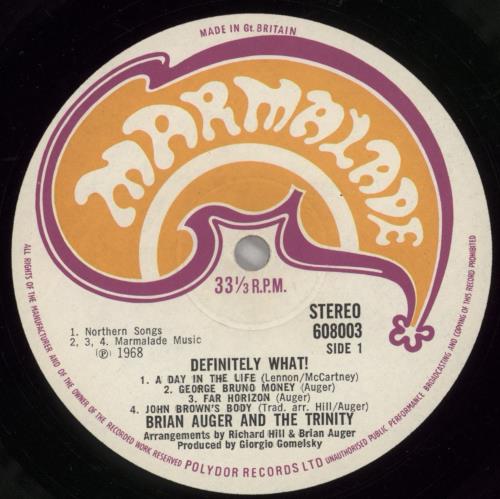 Brian Auger Definitely What! - EX vinyl LP album (LP record) UK AUGLPDE605538