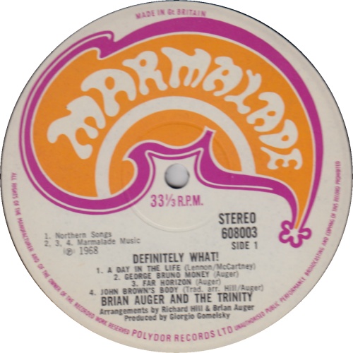 Brian Auger Definitely What! vinyl LP album (LP record) UK AUGLPDE484160