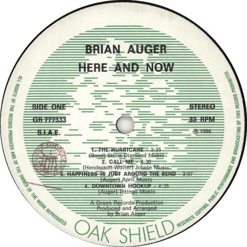 Brian Auger Here And Now vinyl LP album (LP record) Italian AUGLPHE727085