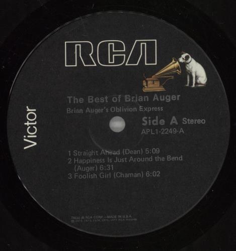 Brian Auger The Best Of Brian Auger vinyl LP album (LP record) US AUGLPTH887861