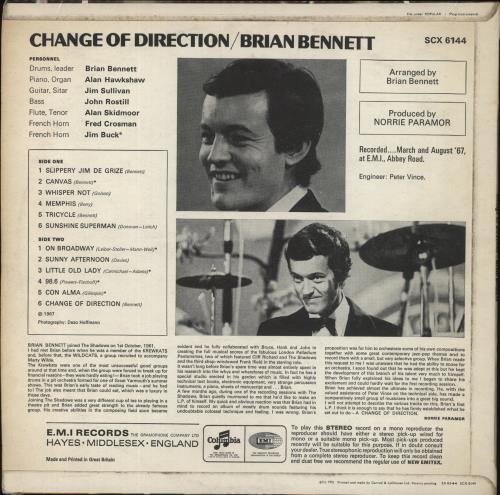 Brian Bennett Change Of Direction vinyl LP album (LP record) UK ENNLPCH236444