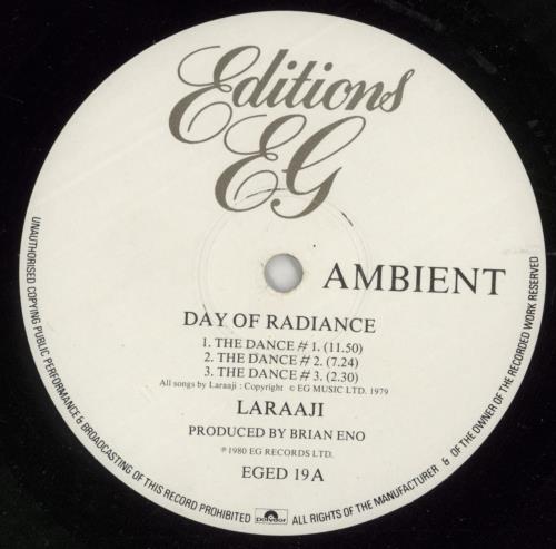 Brian Eno Ambient 3 - Day Of Radiance vinyl LP album (LP record) UK ENOLPAM440560