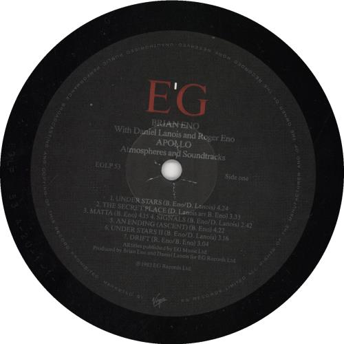 Brian Eno Apollo - 2nd vinyl LP album (LP record) UK ENOLPAP245139