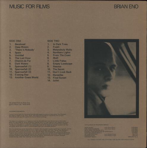 Brian Eno Music For Films - Promo vinyl LP album (LP record) UK ENOLPMU835360