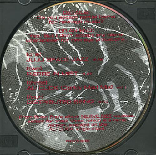 Brian Eno Nerve Net Sampler CD single (CD5 / 5") US ENOC5NE31283